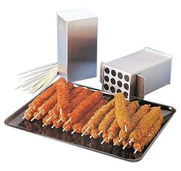 Magic Box/Profi(i) tbox/Cevapcici Box/Grillspieß Maker/für Fleischspieße, Edelstahl | Höhe 20 cm // Zaubern Sie In nur 3 Minu