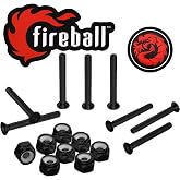 Fireball Dragon Skateboard Hardware Kit Black - Mounting Screws &amp; Nuts Set for Longboard Skateboard &amp; Cruiser - Ultra Strong Stainless Steel Truck Mounting Hardware Bolts Designed for Life