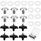 12 PCS Motorcycle Helmet Visor Screws, Helmet Visor Screws with 12PCS Rubber Washers Helmets Visors Replacement Set Helmets Fixing Screw Motorcycle Helmet-Accessories for Motocross, Black