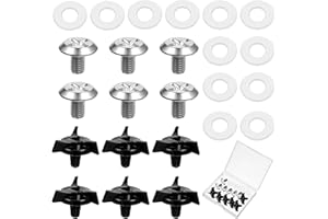 PSYQTSUARY 12 PCS Motorcycle Helmet Visor Screws, Helmet Visor Screws with 12PCS Rubber Washers Helmets Visors Replacement Set Helmets Fixing Screw Motorcycle Helmet-Accessories for Motocross, Black