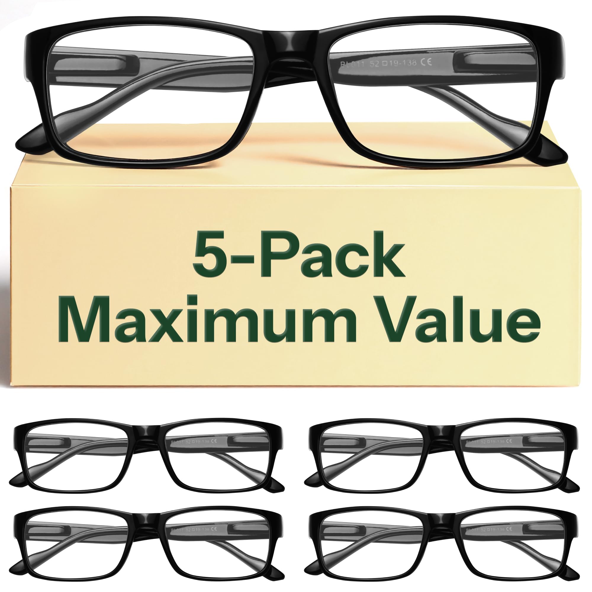 Photo 1 of +2.25 Gaoye Professional Reading Glasses for All Day - Computer Readers with Blue Light Protection - Value Pack
