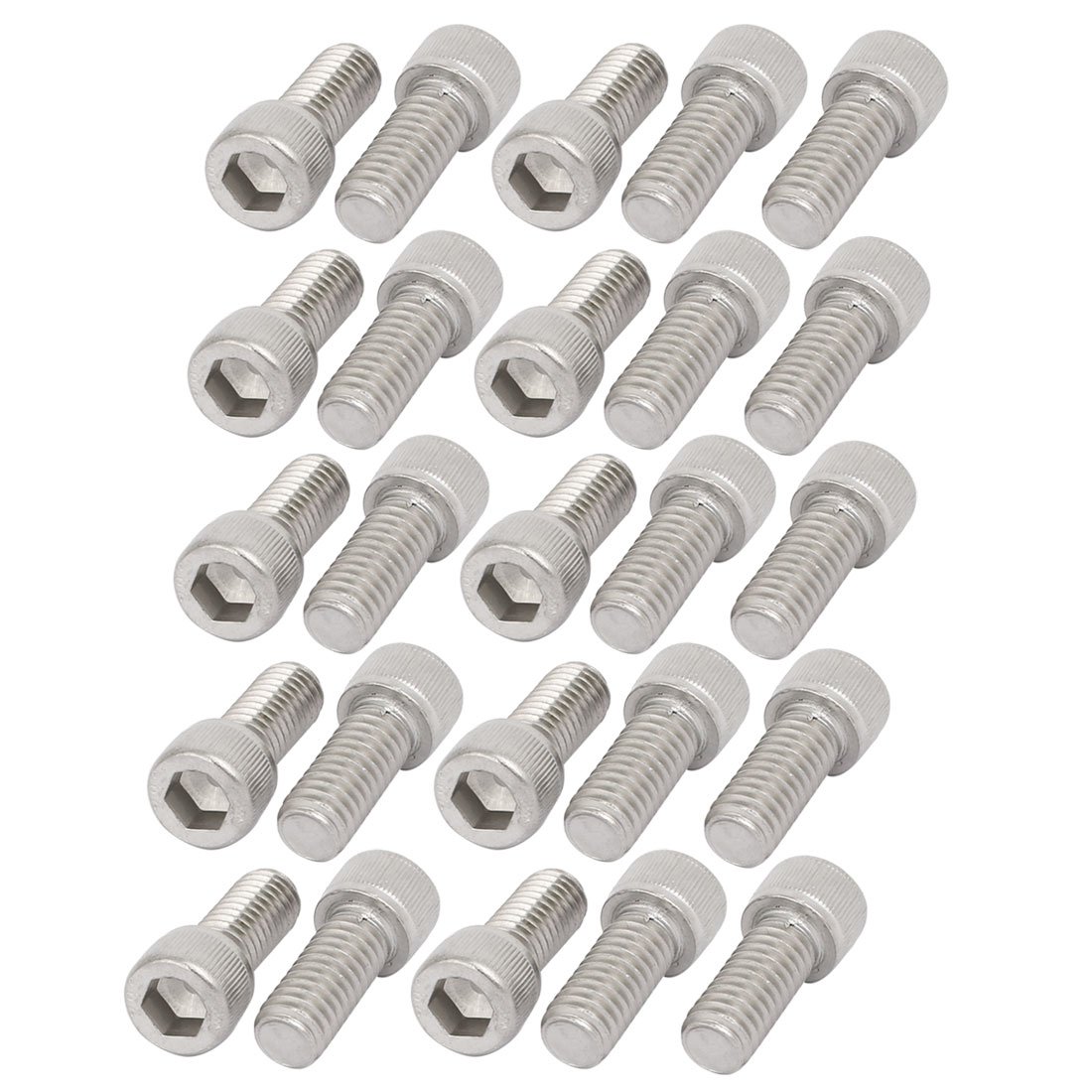 Sourcingmap 5/16"-18 x 3/4" 304 Stainless Steel Full Thread Hex Socket Head Cap Screws 25pcs