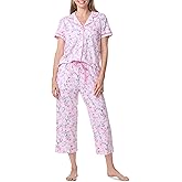 Karen Neuburger womens Short Sleeve Girlfriend Capri Pajama Set