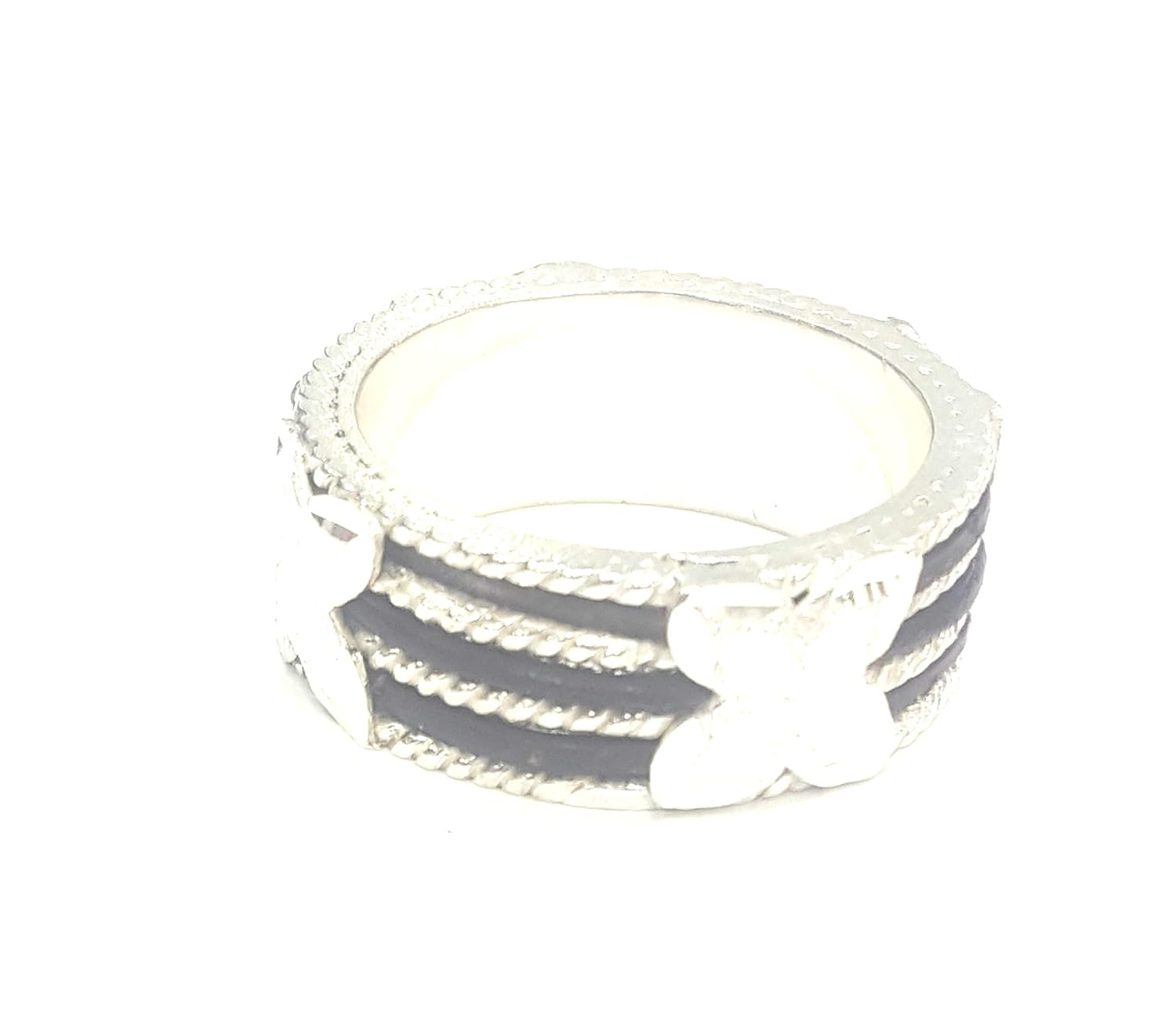 Buy Amman Elephant In 92 5 Black Sterling Silver Tail Ring For Men