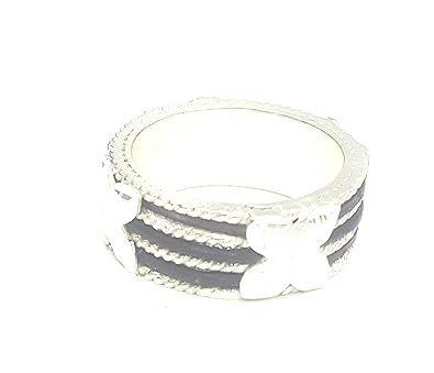 Buy Amman Elephant In 92 5 Black Sterling Silver Tail Ring For Men