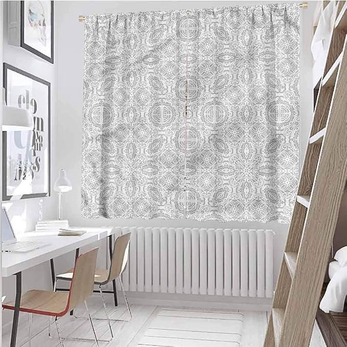 Amazon.com: Bedroom Blackout Curtains, Grey,Victorian Oriental Art, 72