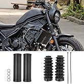 Front Fork Gaiters for Rebel 500 Rebel 300 CMX500 CMX300 2020-2026 | Motorcycle Rubber Aluminum Dust Cover Boots Shock Absorber (Upper+Lower)