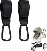 Eophmi Pram Bag Clips 2 Pack Black PU Leather Buggy Clips for Bags view 1