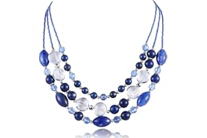 FULU AUTUMN Chunky Layered Beaded Necklaces for Women Multi Strand Statement Necklace Fashion Jewelry Birthday Gifts for Mom