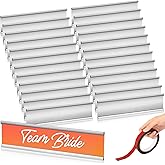 Leifide 24 Pack Name Plates for Doors, 2 x 8 Inches Aluminum Office Name Plate Holder for Wall, Meeting Room, Office, Business Department, Desk, Warning Area