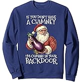 Sexual Innuendo Santa Rude Christmas Sweatshirt