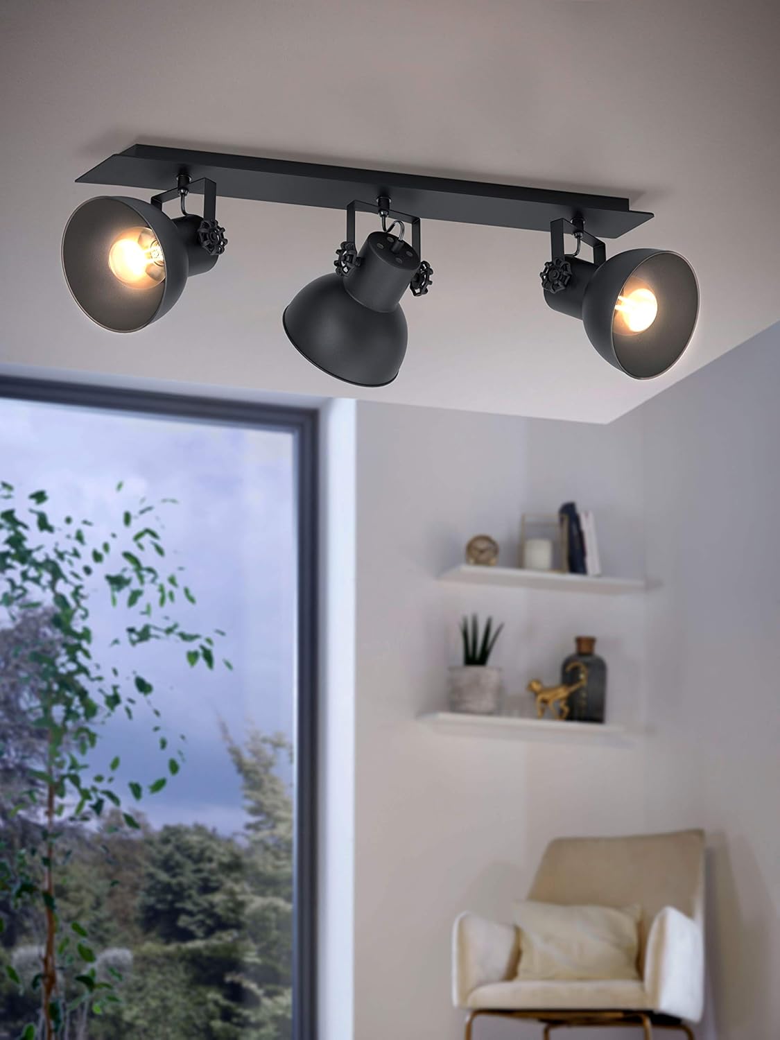 Eglo Ceiling Light Fitting Barnstaple 1, 3 Bulbs Lighting in Vintage, Industrial and Retro Design - Image 3