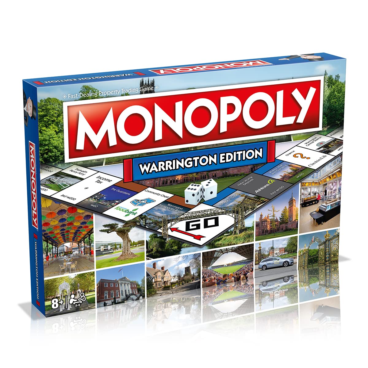 Winning Moves Warrington Monopoly Board Game English Edition, Family Game for ages 8 and up