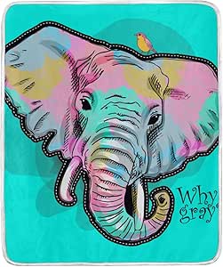 MATEKULI Mantas，Vector Elefante psicodélico Retrato pájaro，Nuevo Suave