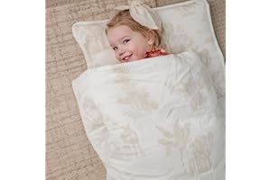 Makemake Organics GOTS Certified Organic Cotton Nap Mat with Detachable Pillow for Kids Soft Sleeping Bag for Toddlers, Boys, Girls - Ideal for Daycare, Preschool, Kindergarten