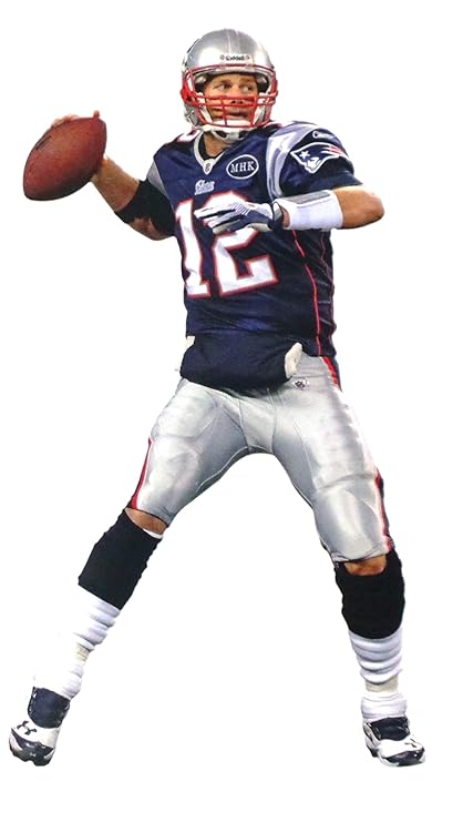 Tom Brady Mini Fathead Patriots Logo Official Nfl Vinyl Wall Graphic 7 Amazon In Home Kitchen