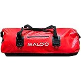 Malo’o Waterproof Dry Duffel, Heavy-Duty Roll Top Waterproof Gear Bag with Shoulder Strap & Molle Loops, Marine Duffel for Kayaking, Boating, Camping, Beach & Travel, Red, 100L
