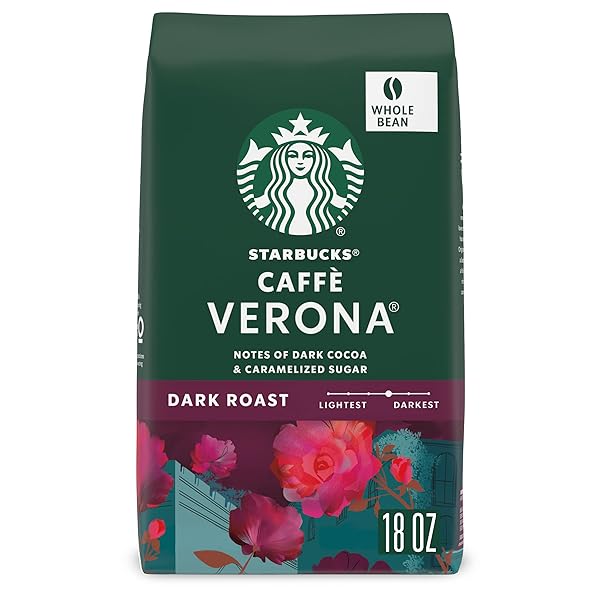 STARBUCKS WHOLE BEAN COFFEE, DARK ROAST COFFEE, CAFFÈ VERONA, 100% ARABICA, 1 BAG (18 OZ)