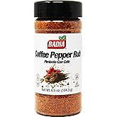 Badia Coffee Pepper Seasoning, 6.5 oz - Chili Pepper, Coffee, Garlic, Brown Sugar Blend for Smoky Sweet Rub, Gluten Free, No Msg
