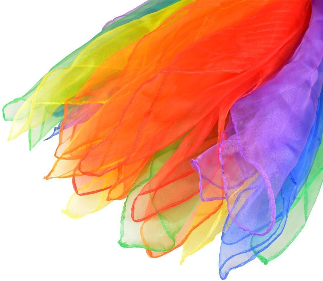 NASUM Dance Scarves, 20 Pieces Square Juggling Silk Dance Scarves Movement Scarves Magic Tricks Performance Props Accessories ,Random Color Delivery : Toys & Games