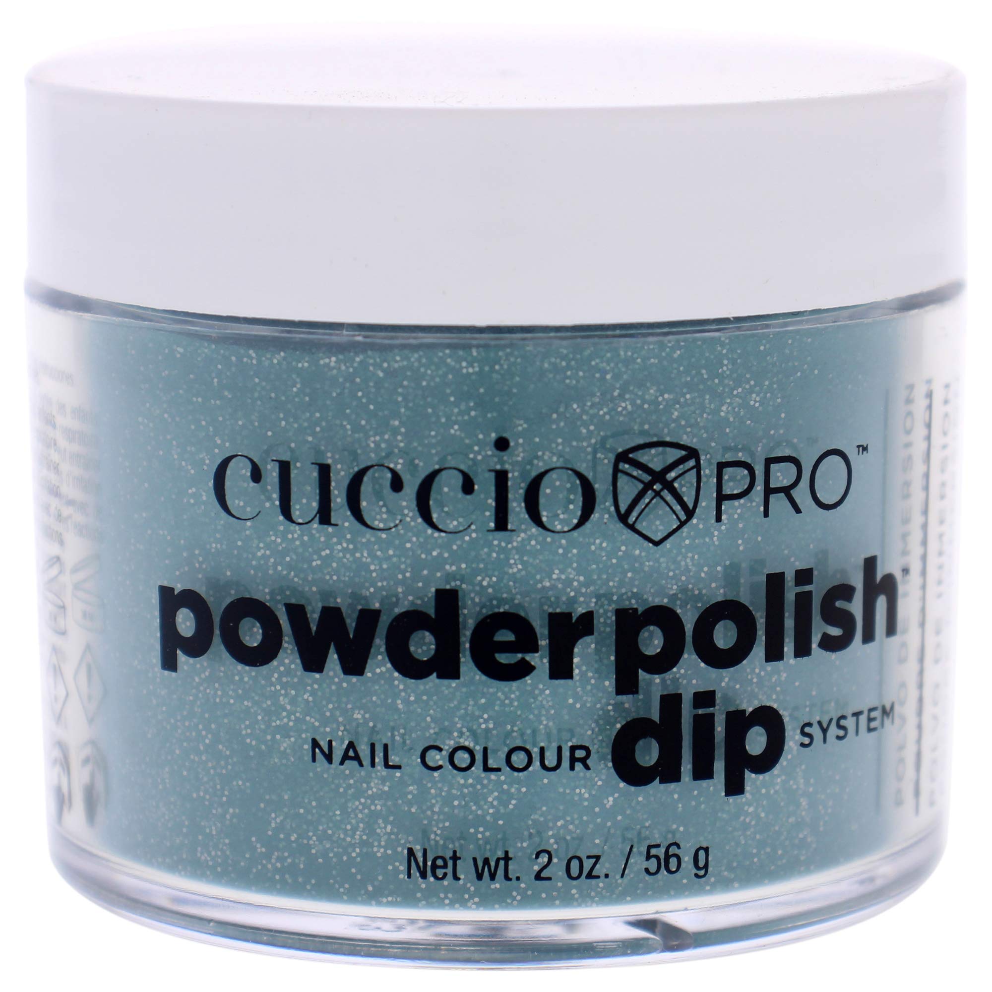 Cuccio Green Glitter with Blue Undertones Dipping Powder 45g