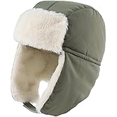 JANGANNSA Waterproof &Windproof Winter Baby Beanie Fleece Lined Kids Trapper Hat Earflap Warm Hat for Boys Girls