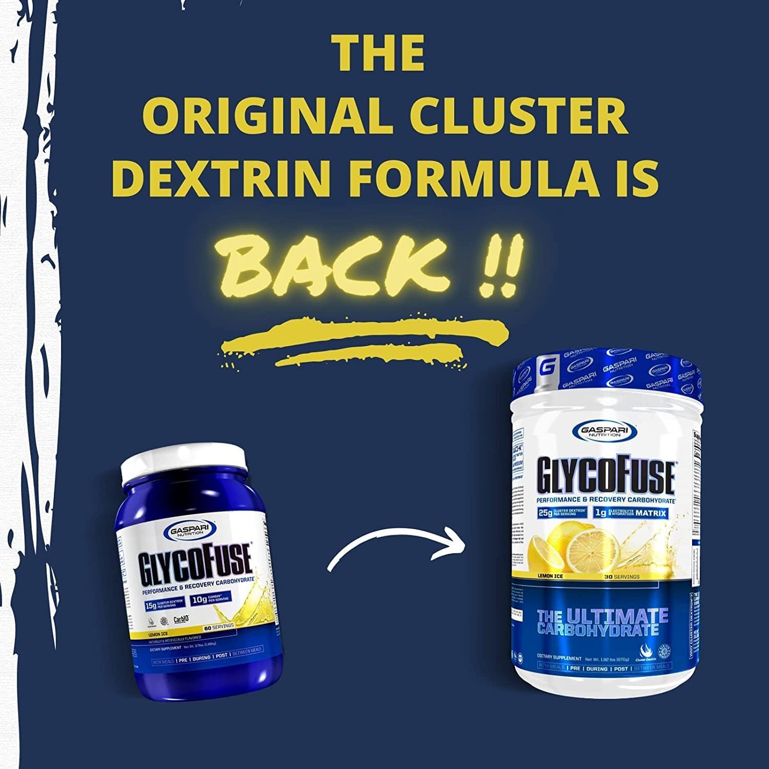 Gaspari Nutrition Glycofuse: Performance and Recovery Carbohydrate, 25g Cluster Dextrin and 1g Electrolyte and Hydration Matrix (30 Servings, Unflavored)