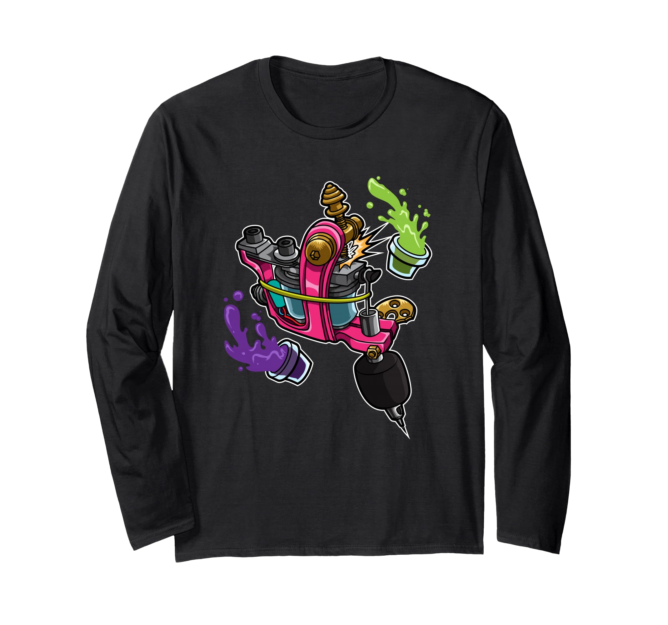My Coil Loves Colour Tattoo Machine Tattoo Artist Long Sleeve T-Shirt