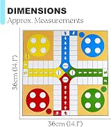 Navoys Classic Ludo Board Game Foldable 36 cm Multicolour Plastic view 2