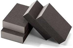 POLIWELL Extra Fine (400 Grit) Manual Sanding Sponge Sheet Kitchen Polishing Grinding Abrasive Sponge Block 4-Inch, 4-Pack