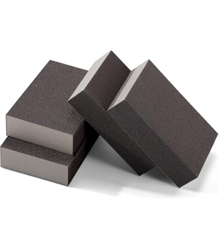 Lot 3 Blocs De Ponçage à Angle - Grains 80, 120, 220, Lavables, Pour Bois, Métal, Mur