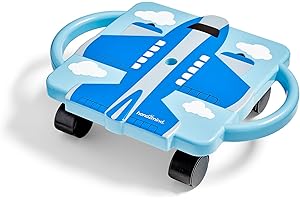 hand2mind Blue Plane Glider Scooter Board, Floor Scooter Board, Gross Motor Toys, Kids Exercise & Physical Education Equipment, Playground Toys, Indoor Active Play, Toddler Outdoor Activities
