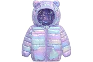 bebeone Toddler Winter Coats Puffer Padded Jacket Baby Boys Girls Bear Hoods Down Jacket Light Weight Infant Outerwear