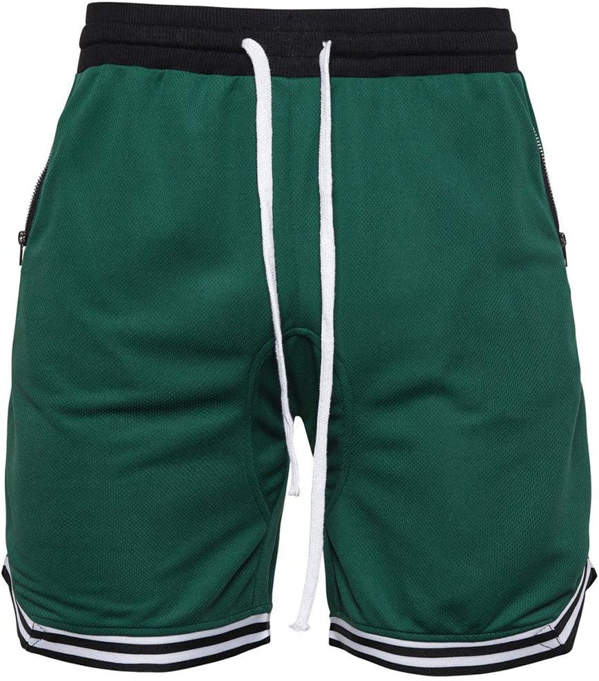 IHGTZS Shorts for Men, Fashionable Men's Elastic Rope Stretch Mesh Pocket Casual Plain Sports Shorts