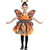 Spooktacular Creations Child Girls Butterfly Costume, Toddlers Butterfly Outfit w/Wings Headband for Kids Halloween Parties