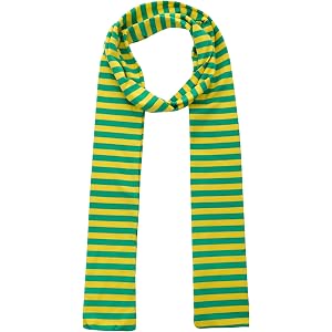 obmwang Yellow and Green Striped Scarf Men's Scarves Costume Accessory | Halloween Theme Party Cosplay Dress Up, Classic Stri