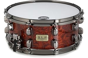 Tama S.L.P. G-Bubinga Snare Drum - 6 inches x 14 inches, Natural Quilted Bubinga