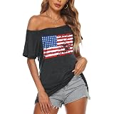 Spadehill Womens July 4th American Flag 