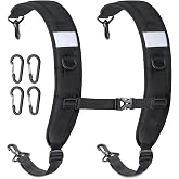 Pitozer Backpack Straps Paded Shoulder Strap Replacement for bag/beachchair | Backpack Shoulder Strap for bags Clip On Strap Replacement Beachchair Carrying Strap Adjustable with Metal/Plastic Clips