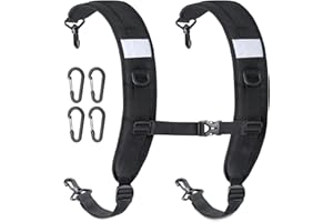 Pitozer Backpack Straps, Backpack Shoulder Strap for bags strap Replacement Padded Strap Adjustable with Metal/Plastic Clips