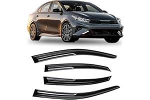Arokzn 4pcs Smoke Tinted Tape-On Side Window Visor Rain Guards Designed for Kia Forte 2019 2020 2021 2022 2023 EX FE GT LINE LXS Shatterproof Window Deflectors 4 pcs