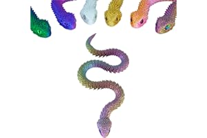 Nemoro 3D Printed Articulated Snake – 29.5'' Crystal-Like Movable Snake– Realistic Slithering Design, Collectible Articulated Model (Bule red Green)