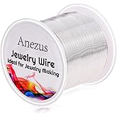 22 Gauge Jewelry Wire, Anezus Craft Wire Tarnish Resistant Copper Beading Wire for Jewelry Making Supplies and Crafting (Silver, 49 Yards/45 Meters)