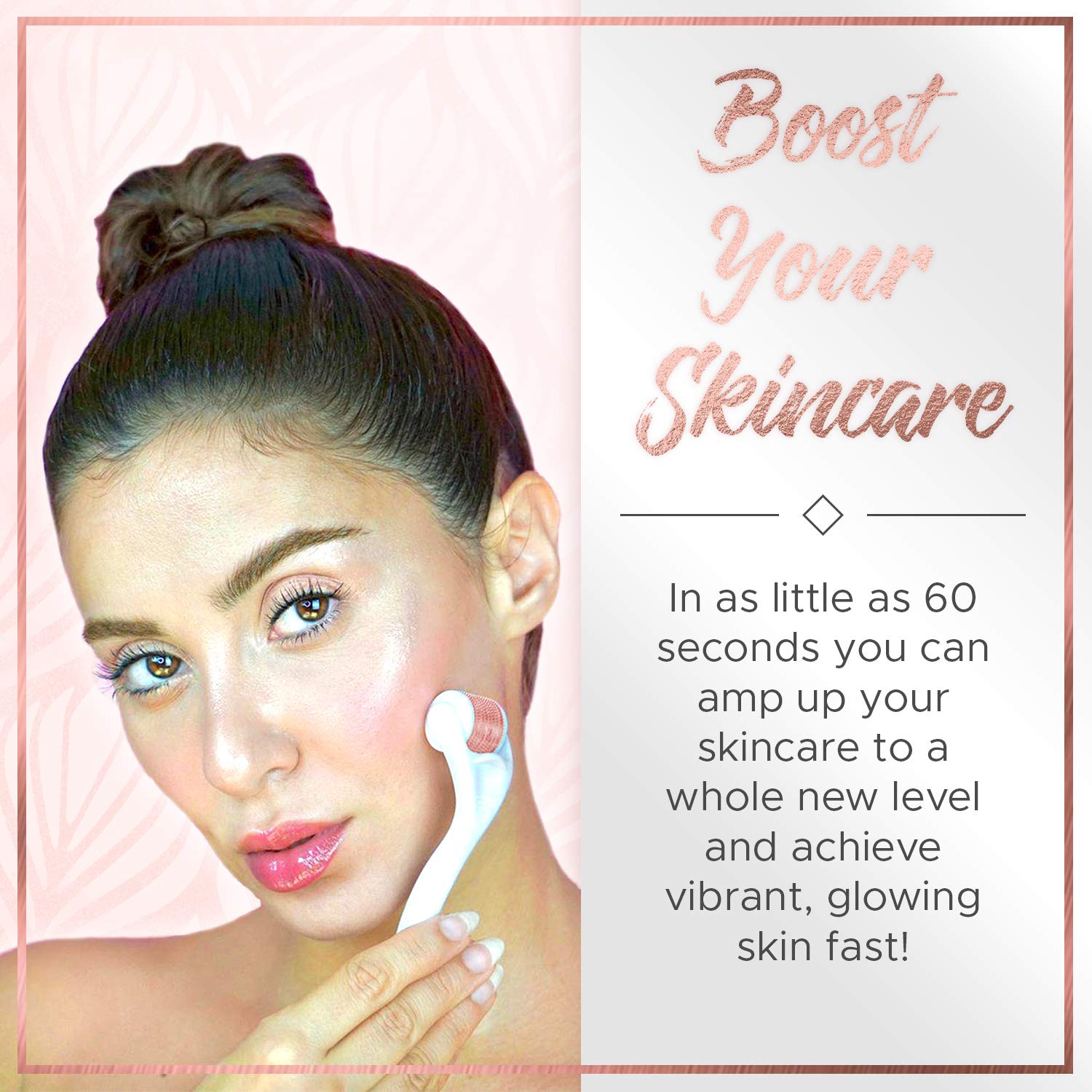 Derma Roller Cosmetic Microneedling Kit for Face 0.25mm - Microneedle Face Roller Microdermabrasion Tool 540 Titanium Micro Needles for Facial, Beard & Hair Growth - Includes 3 Ebooks & Storage Case: Beauty