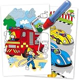 Galt Water Magic Vehicles Colouring Book with Refillable Pen - Mess Free view 2
