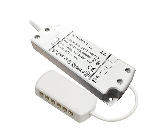 12v LED Driver 15w with 1m mains lead and 6 port micro connector ...