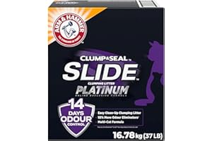 ARM & HAMMER Platinum Lot de 1 litière Slide pour chat, scelle complètement les odeurs pendant 14 jours, forme des agglomérats durs, 99,99 % sans poussière, multi-chat, format économique, 16,78 kg