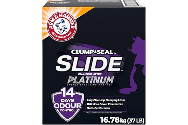 ARM & HAMMER Platinum Clumping Cat Litter, 2x Longer odour Control, Multi-Cat Clay, Ultimate 14-Day Freshness, Extra Oduor El