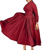 INR Women Elegant Long Dress Fashion Casual Dress High Waist Flowy Big Swing Dress