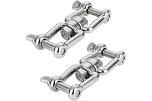 Laorde Double Shackle Swivel for Boat 1/4 inch 5/16 inch 3/8 inch 1/2 inch (4 Size) Marine Grade 316 Stainless Steel Jaw and Jaw Anchor Chain Connector